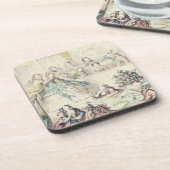 Der Bruch des Eheversprechens - Cartoonhand färbte Getränkeuntersetzer (Linke Seite)