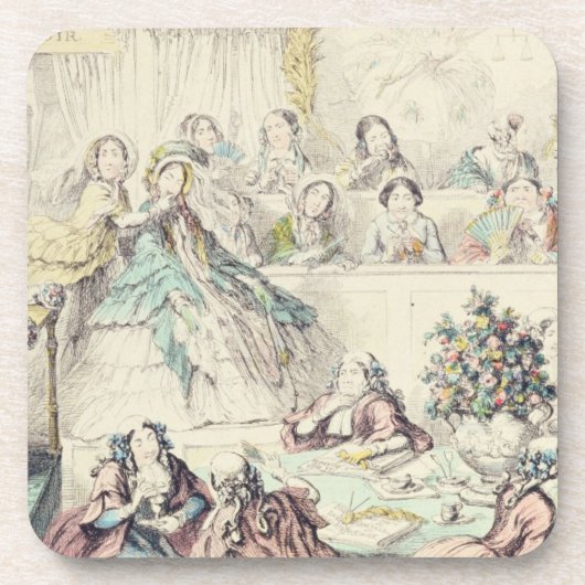 Der Bruch des Eheversprechens - Cartoonhand färbte Getränkeuntersetzer (Vorderseite)