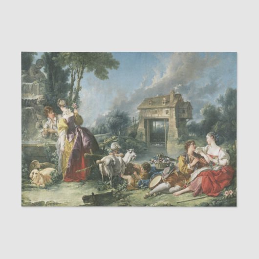 Der Brunnen der Liebe von Francois Boucher Seidenpapier (Vorderseite)