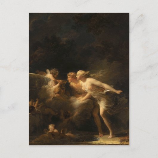 Der Brunnen der Liebe von Jean-Honore Fragonard Postkarte (Vorderseite)