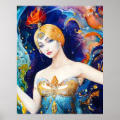 Der Brunnen der Muschel: Abend von Paquin Poster (Vorne)