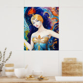 Der Brunnen der Muschel: Abend von Paquin Poster (Küche)