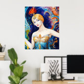 Der Brunnen der Muschel: Abend von Paquin Poster (Heimbüro)