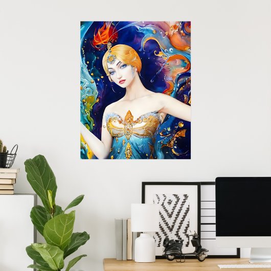 Der Brunnen der Muschel: Abend von Paquin Poster (Heimbüro)