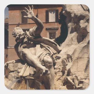 Der Brunnen der vier Flüsse Quadratischer Aufkleber