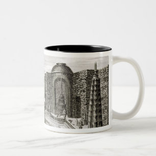 Der Brunnen im Labyrinth am fürstlichen Vergnüge Zweifarbige Tasse