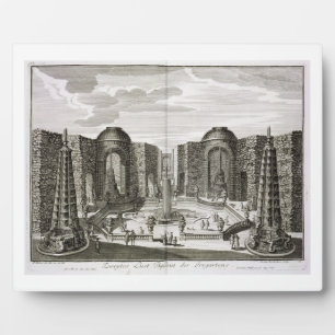 Der Brunnen im Labyrinth des Fürstlichen Glücks Fotoplatte