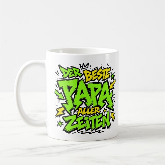 der bste papa aller zeiten graffiti 6 kaffeetasse (Links)