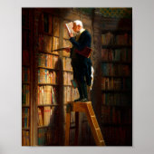 Der Bücherwurm Carl Spitzweg - Deutsche Malerei Poster (Vorne)