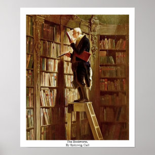 Der Bücherwurm, durch Spitzweg, Karl Poster