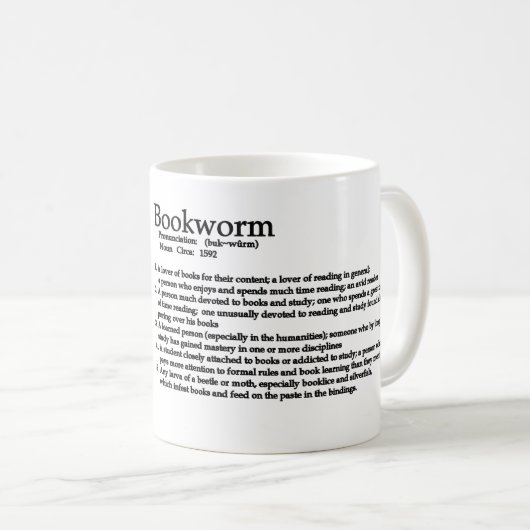 Der Bücherwurm Kaffeetasse (VorderseiteRechts)