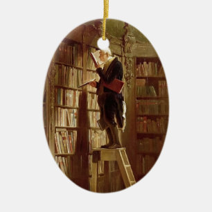 Der Bücherwurm Keramik Ornament
