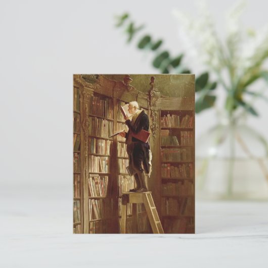 Der Bücherwurm Postkarte (Stehend Vorderseite)