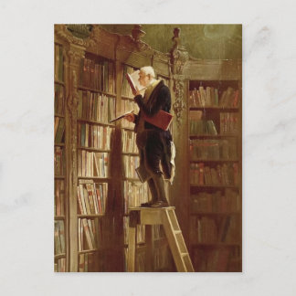 Der Bücherwurm Postkarte