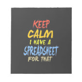 Der Buchhalter hat dafür eine Tabelle Notizblock (Vorderseite)