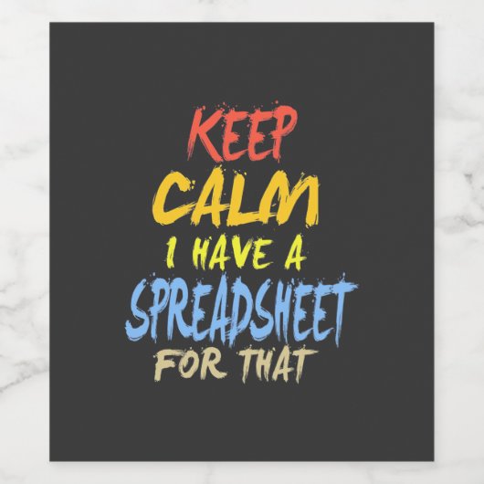 Der Buchhalter hat dafür eine Tabelle Weinetikett (Einzelnes Label)