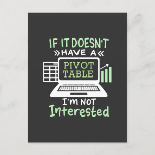 Der Buchhalter hat eine Pivot-Tabelle Einladungspostkarte