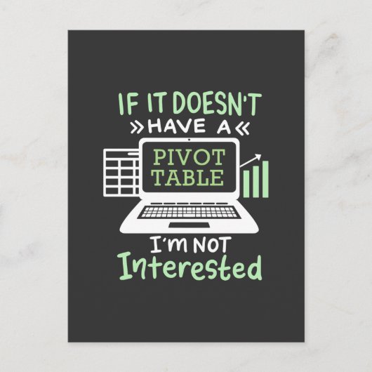 Der Buchhalter hat eine Pivot-Tabelle Einladungspostkarte (Vorderseite)