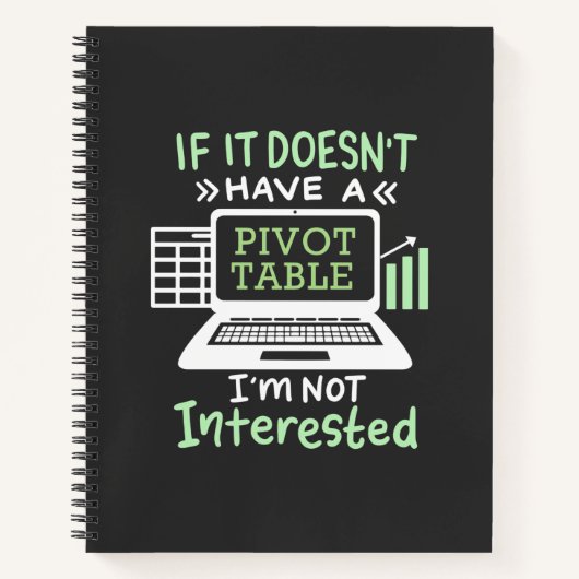 Der Buchhalter hat eine Pivot-Tabelle Notizblock (Vorderseite)