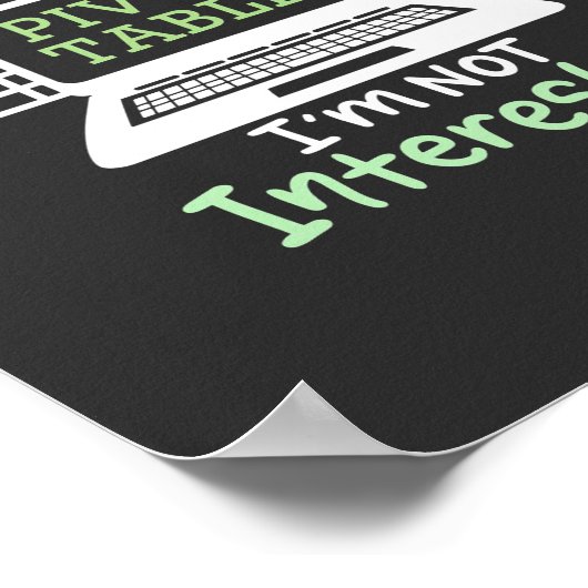 Der Buchhalter hat eine Pivot-Tabelle Poster (Ecke)