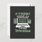 Der Buchhalter hat eine Pivot-Tabelle Postkarte (Vorne/Hinten)