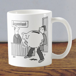 Der Buchhalter hat einen Kunden bei der Giant Pigg Kaffeetasse