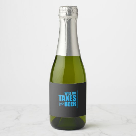 Der Buchhalter wird Steuern auf Bier erheben Schaumweinetikett (Vorderseite)