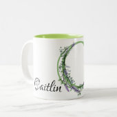 Der Buchstabe C Lavender Eucalyptus mit Monogramm Zweifarbige Tasse (Vorderseite Links)