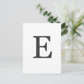 ‚der Buchstabe E‘ Postkarte (Stehend Vorderseite)