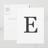 ‚der Buchstabe E‘ Postkarte (Vorne/Hinten)
