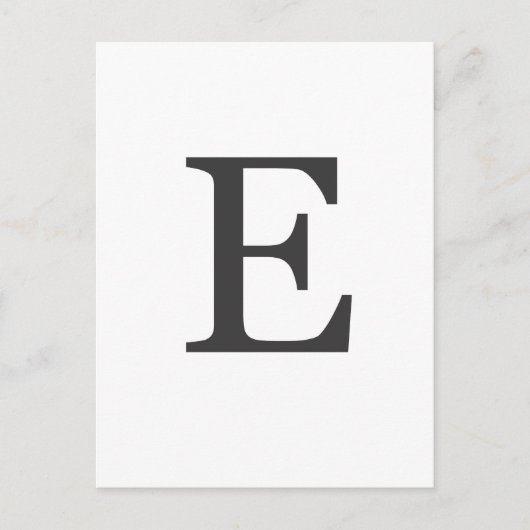‚der Buchstabe E‘ Postkarte (Vorderseite)