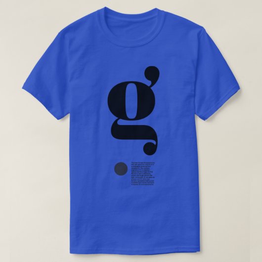 Der Buchstabe g T-Shirt (Design vorne)