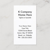 der Buchstabe K in der Gebärdensprache Visitenkarte (Rückseite)