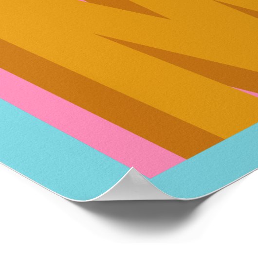 Der Buchstabe "M" in Retro-Farben und Buchstaben Poster (Ecke)