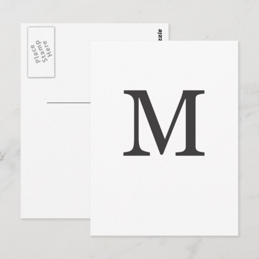 ‚der Buchstabe M‘ Postkarte (Vorne/Hinten)