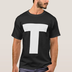 Der Buchstabe T Großbuchstabe Schlicht Weiß Fett T T-Shirt