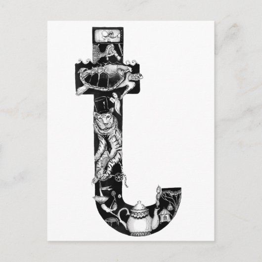 Der Buchstabe "t" Postkarte (Vorderseite)
