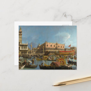 Der Bucintoro, der von Canaletto zum Molo zurückke Feiertagspostkarte