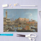 Der Bucintoro, der von Canaletto zum Molo zurückke Seidenpapier (Handwerk)