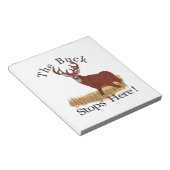 Der Buck hält hier an! Notizblock (angewinkelt)