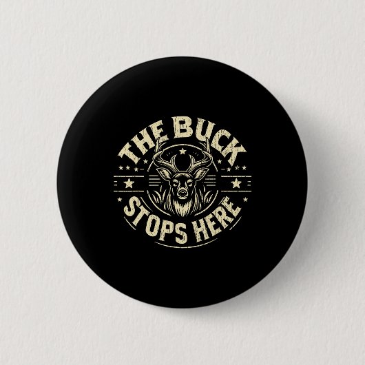 Der Buck hält hier auf der Jagd Button (Vorderseite)