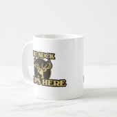 Der Buck hält hier auf der Jagd Kaffeetasse (Vorderseite Links)