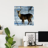 Der Buck hält hier (Hirsch) Poster. Poster (Heimbüro)