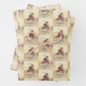 Der Bucker Cowboy, der ein Pferd auf der Range bri Geschenkpapier Set (Beispiel)
