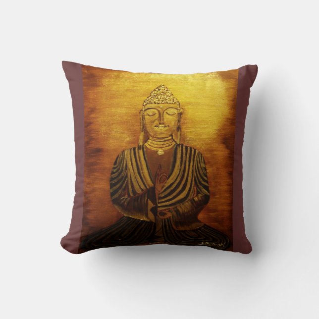 "Der Buddha"  Orginalbild von Eva Borowski Kissen (Vorderseite)