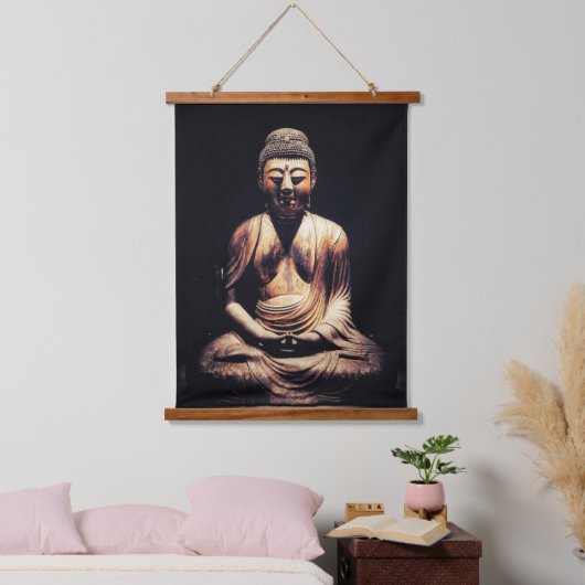 Der Buddha Wandteppich Mit Holzrahmen (Schlafzimmer)