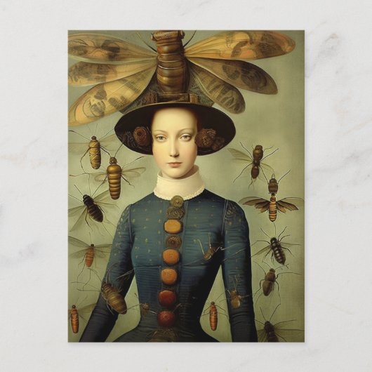 Der Bug Lady Horror Vintag Postkarte (Vorderseite)