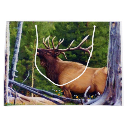 Der Bugler Elk Bull Große Geschenktüte (Vorderseite)