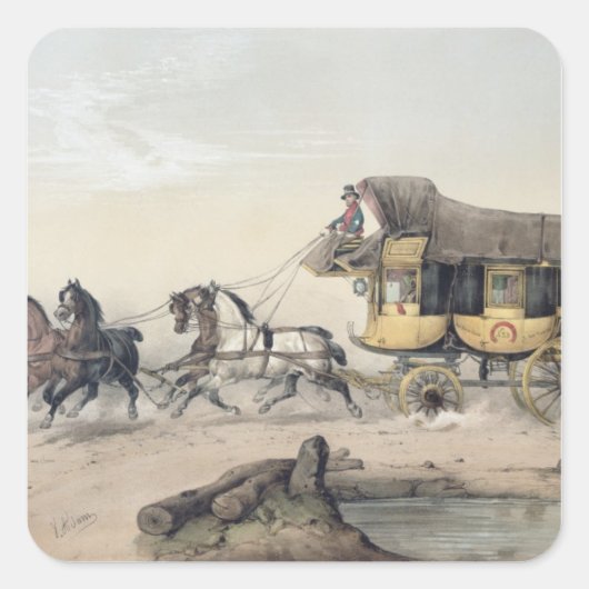 Der Bühne-Coach Quadratischer Aufkleber (Vorderseite)
