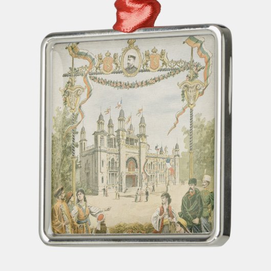 Der bulgarische Pavillon an dem universellen Ornament Aus Metall (Links)